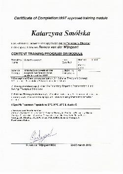 Certyfikat - Katarzyna Smólska-Łynka