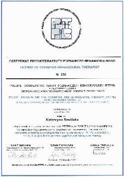 Certyfikat - Katarzyna Smólska-Łynka